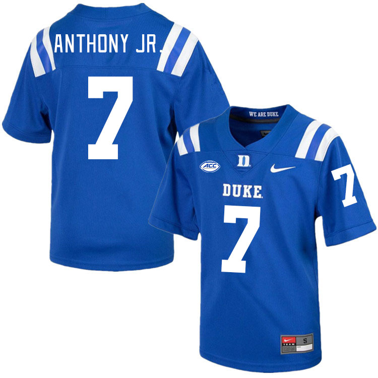 Men #7 Vincent Anthony Jr. Duke Blue Devils College Football Jerseys Stitched-Royal